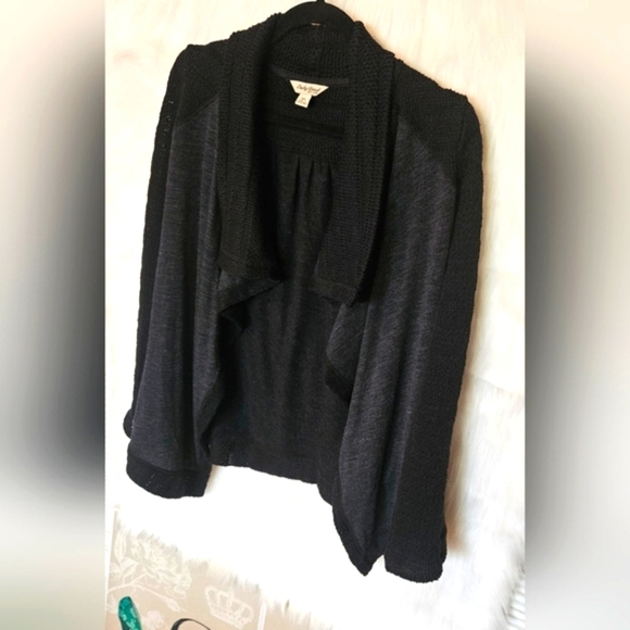 Lucky Brand Waterfall Collar Duo Knit Cardigan - Picture 2 of 7